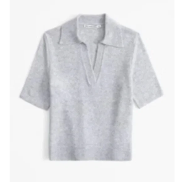 Abercrombie & Fitch Notch-Neck Sweater Tee - S - Picture 1 of 3